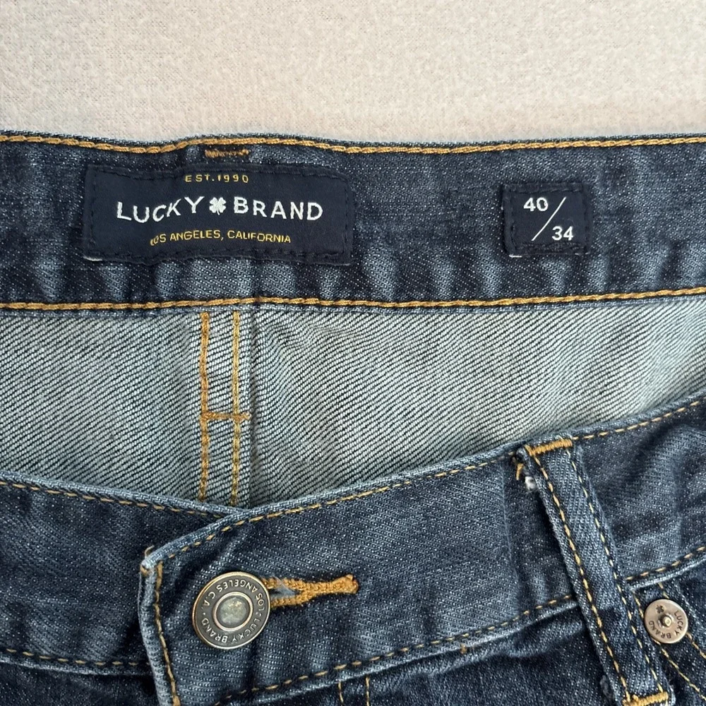 LUCKY BRAND 40x34‎ 410 athletic Slim Men's Dark Wash Jeans EXCELLENT Fast Ship